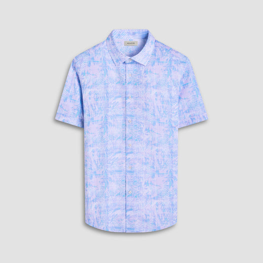 Bugatchi Miles Floral OoohCotton® Short-Sleeve Shirt Pink