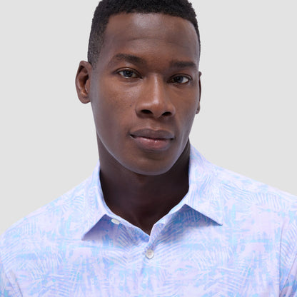 Bugatchi Miles Floral OoohCotton® Short-Sleeve Shirt Pink
