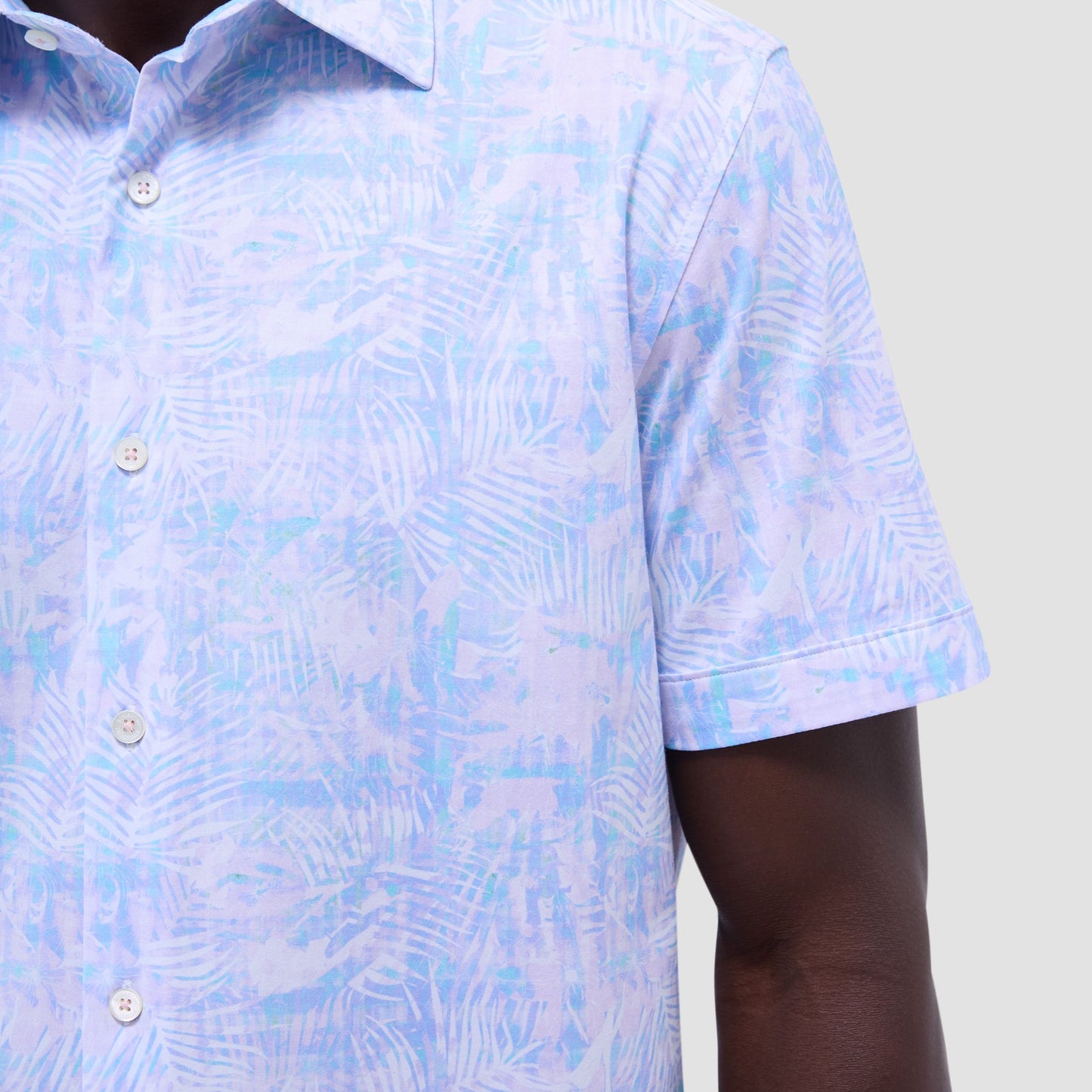 Bugatchi Miles Floral OoohCotton® Short-Sleeve Shirt Pink