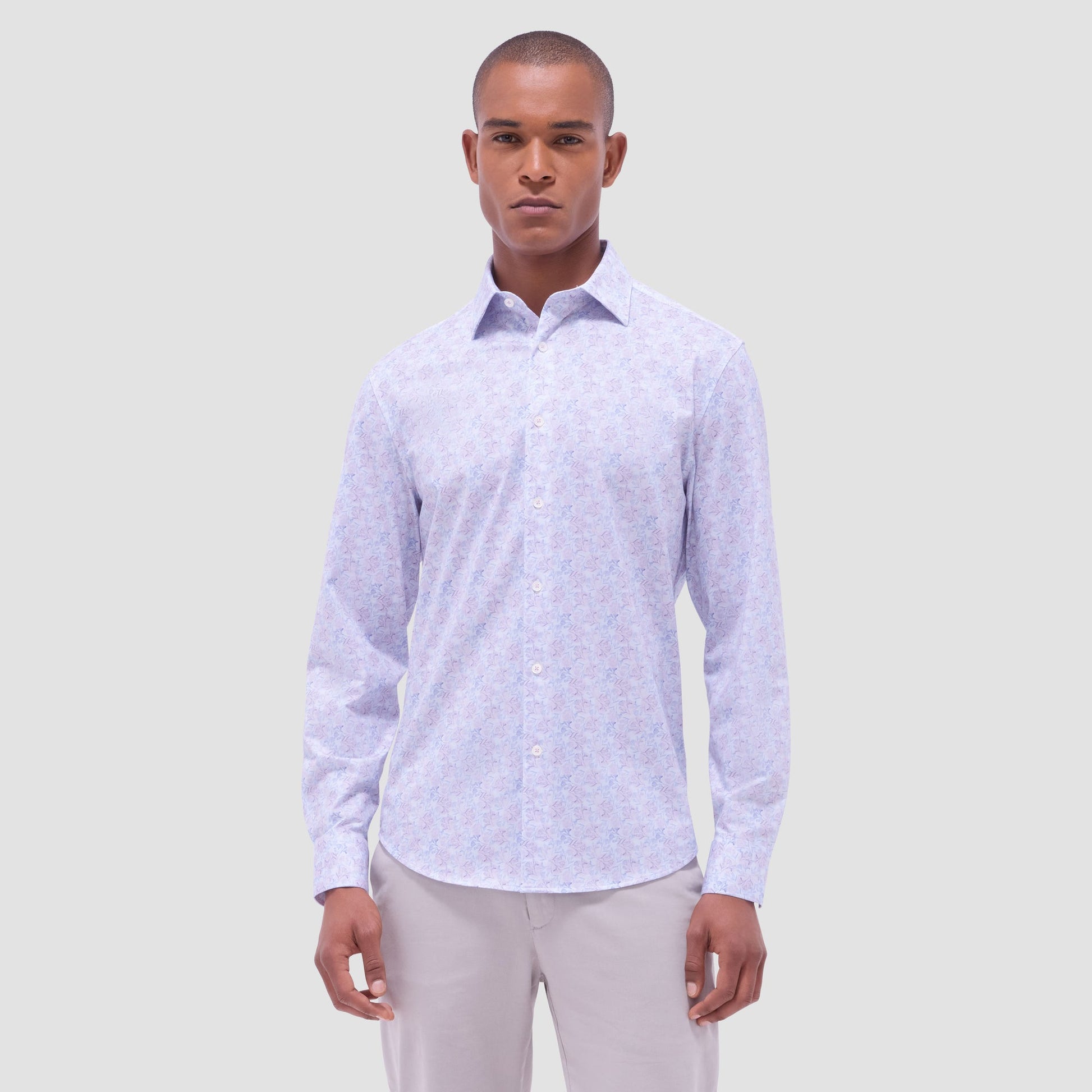 Bugatchi James Floral OoohCotton® Shirt Dusty Pink