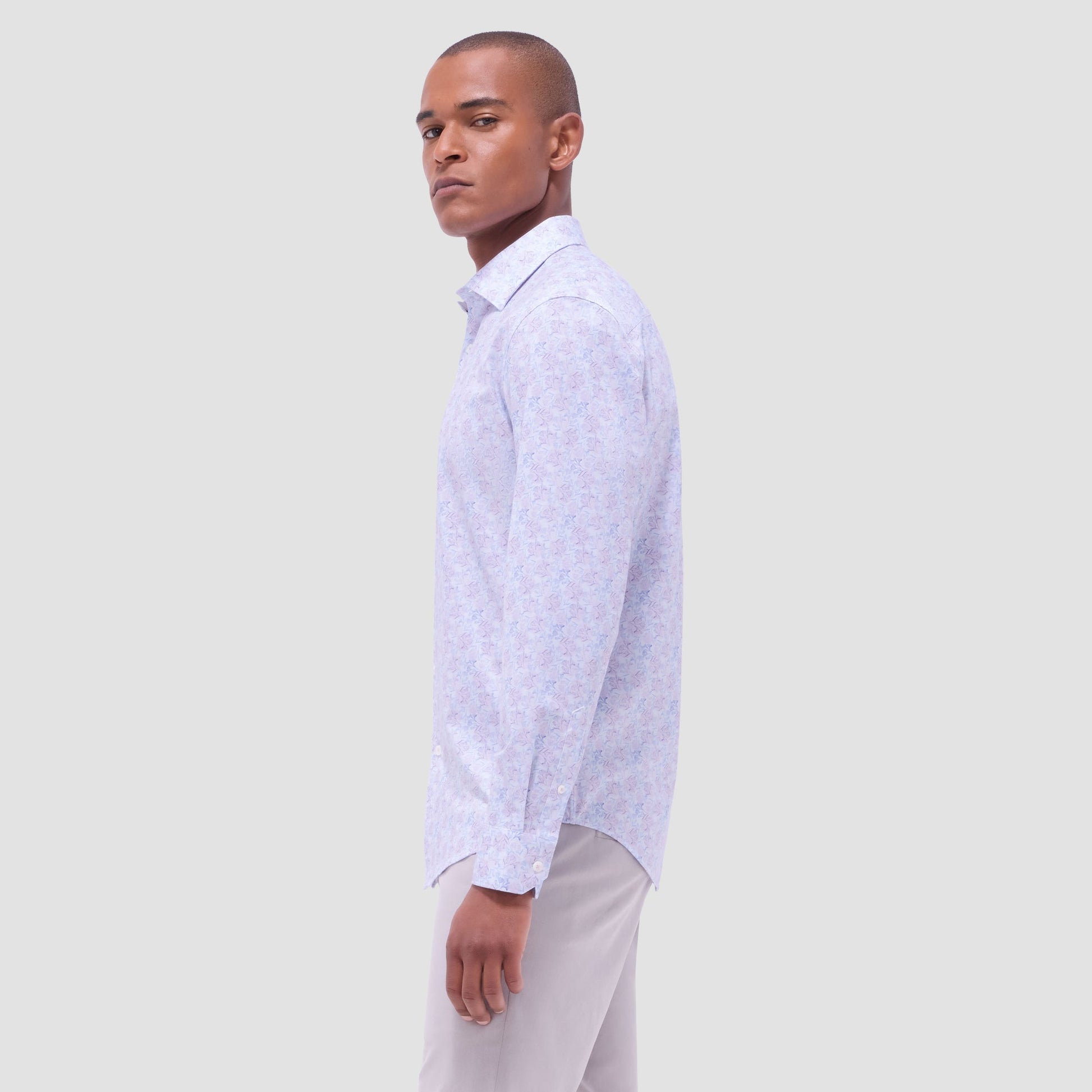 Bugatchi James Floral OoohCotton® Shirt Dusty Pink