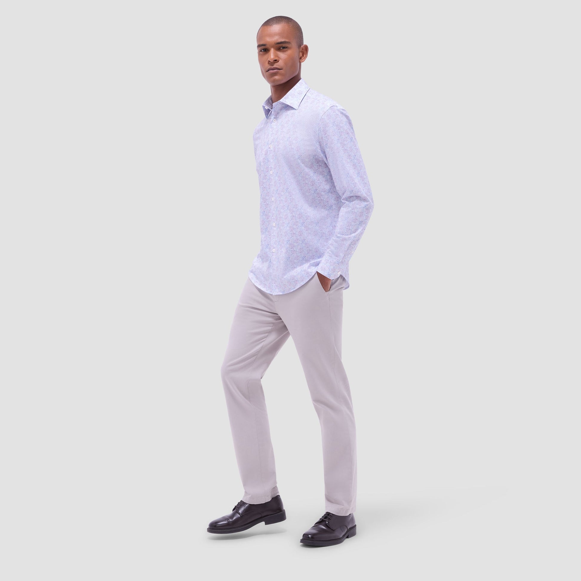 Bugatchi James Floral OoohCotton® Shirt Dusty Pink