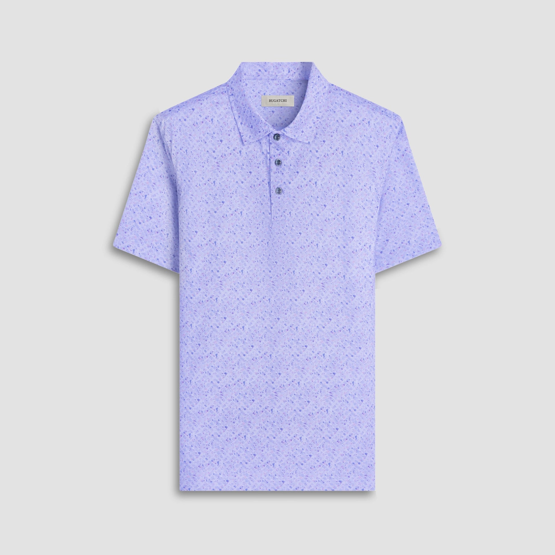 Bugatchi Victor Splatter Print OoohCotton® Polo Shirt Air Blue