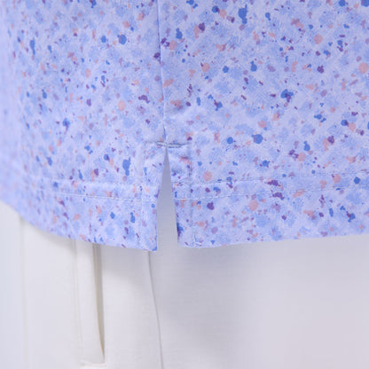 Bugatchi Victor Splatter Print OoohCotton® Polo Shirt Air Blue