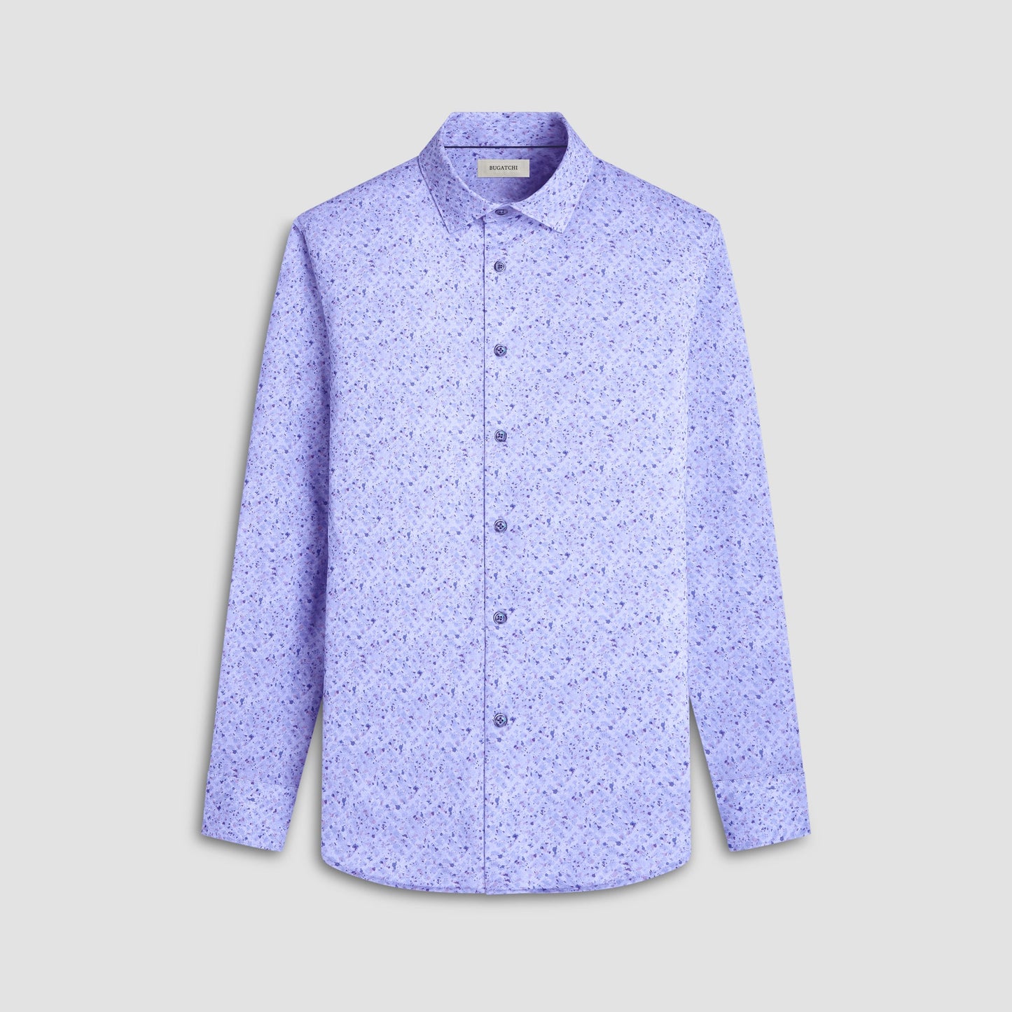 Bugatchi James Splatter Print OoohCotton® Shirt Air Blue