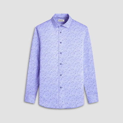 Bugatchi James Splatter Print OoohCotton® Shirt Air Blue