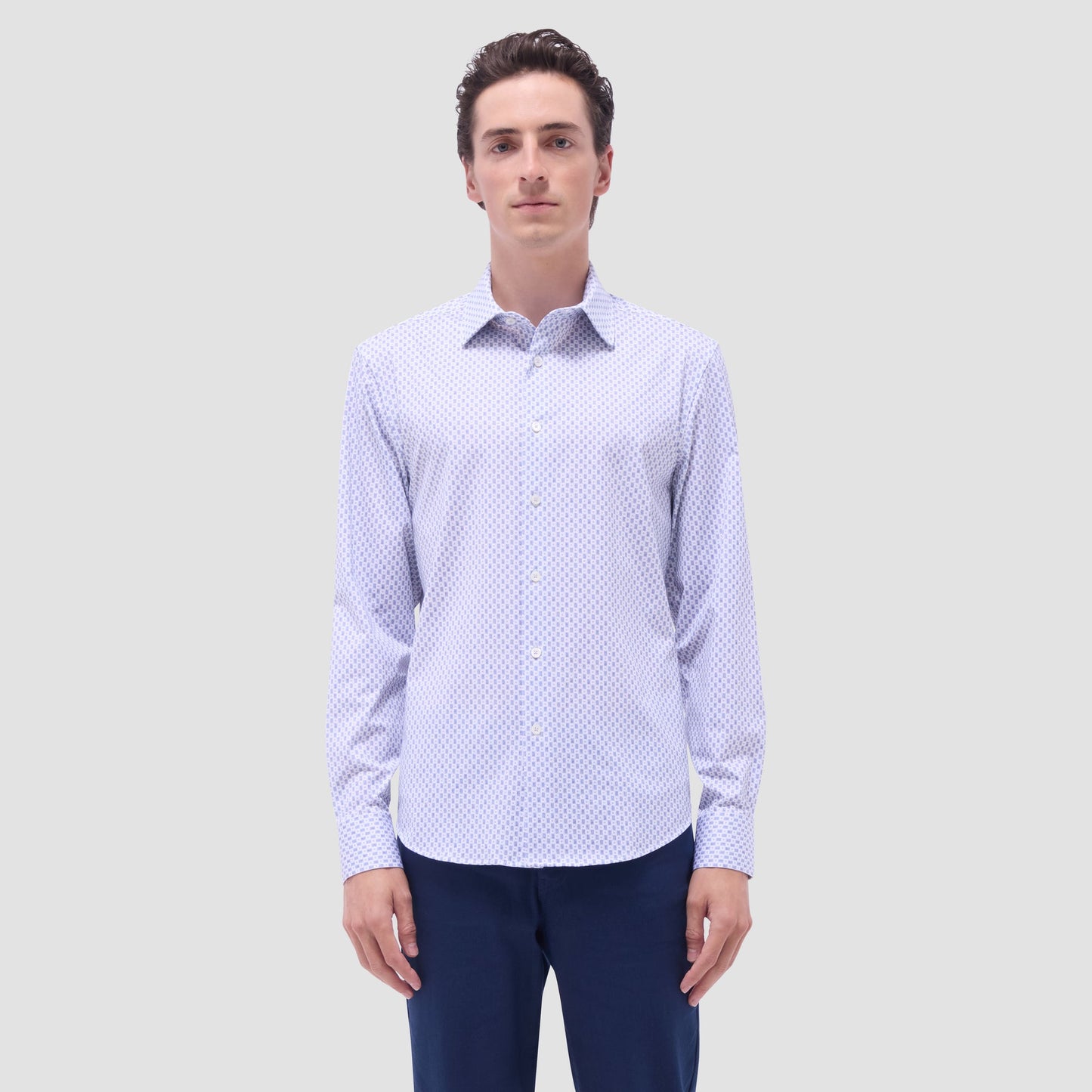 Bugatchi James Geometric OoohCotton® Shirt Lilac