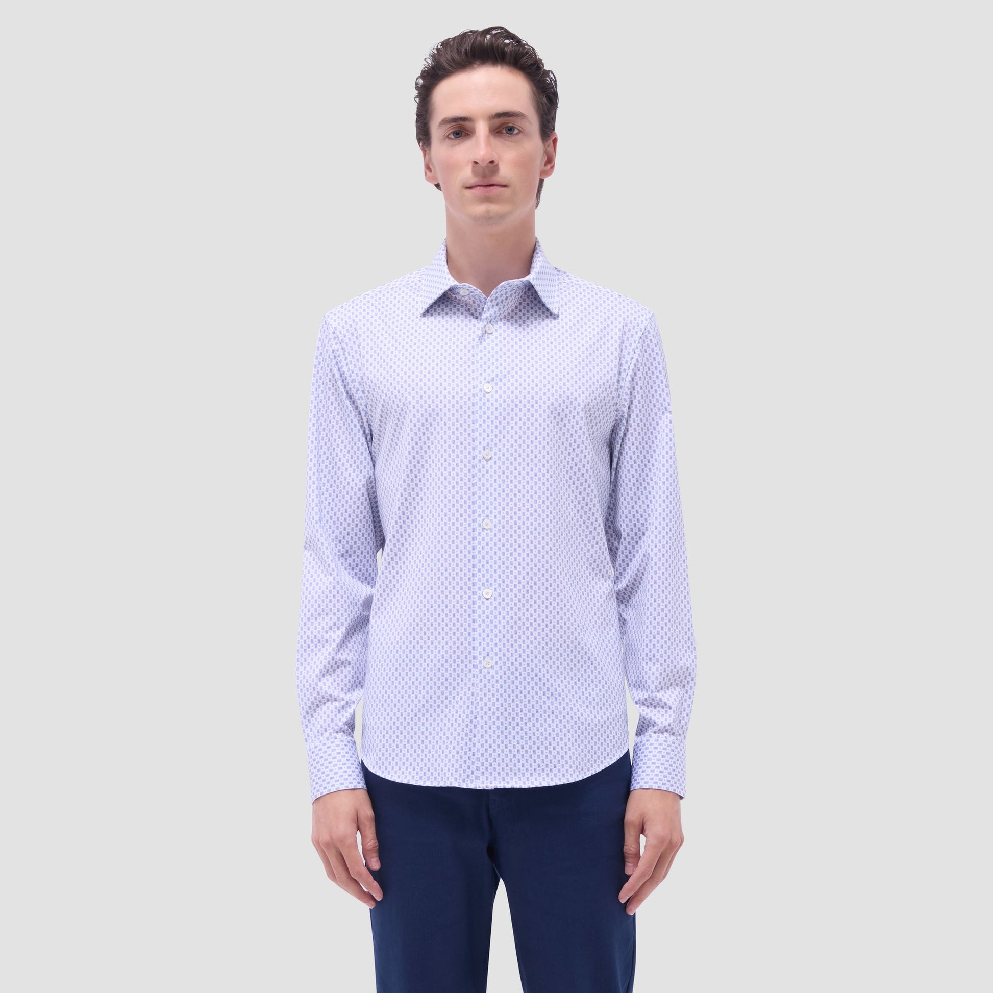 Bugatchi James Geometric OoohCotton® Shirt Lilac