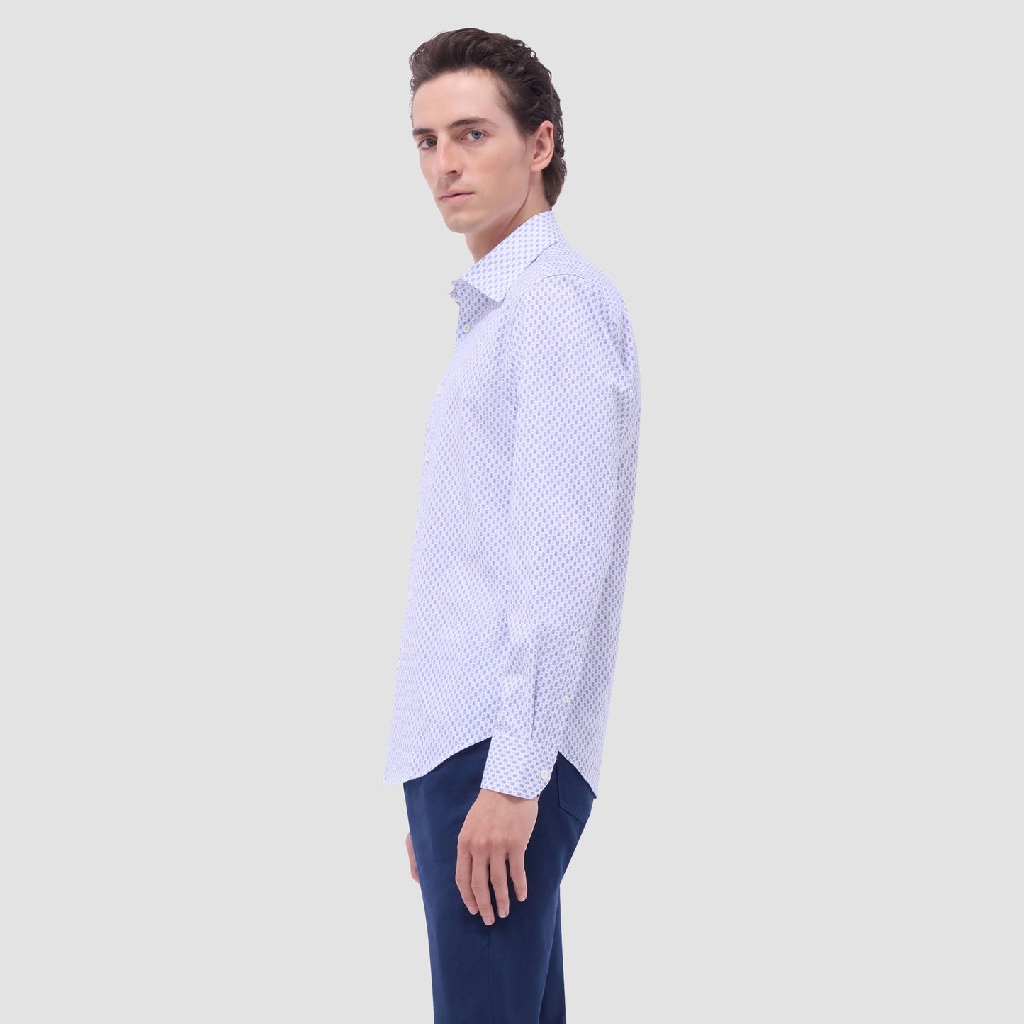 Bugatchi James Geometric OoohCotton® Shirt Lilac