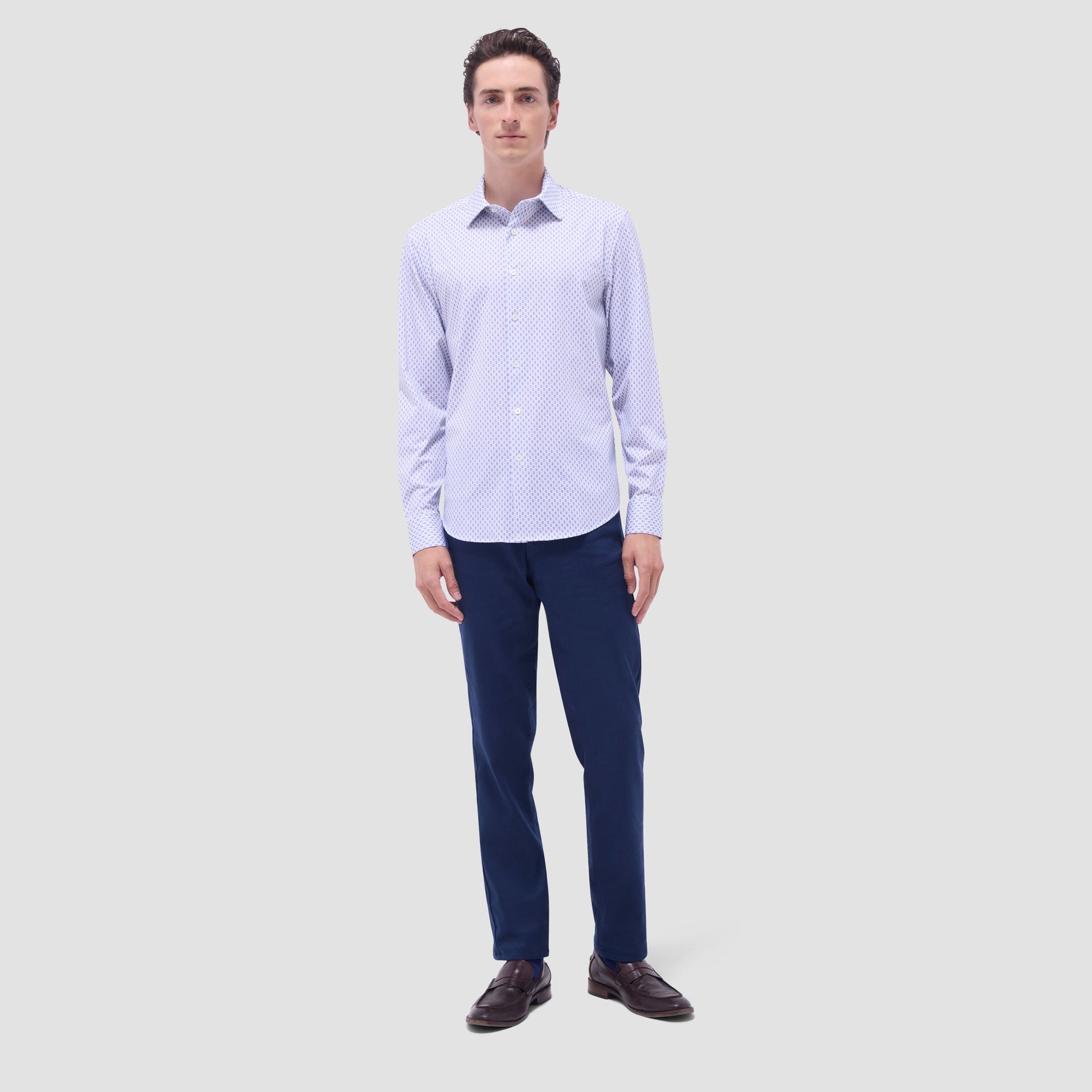 Bugatchi James Geometric OoohCotton® Shirt Lilac