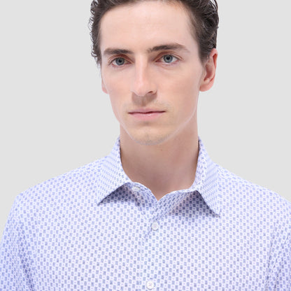 Bugatchi James Geometric OoohCotton® Shirt Lilac