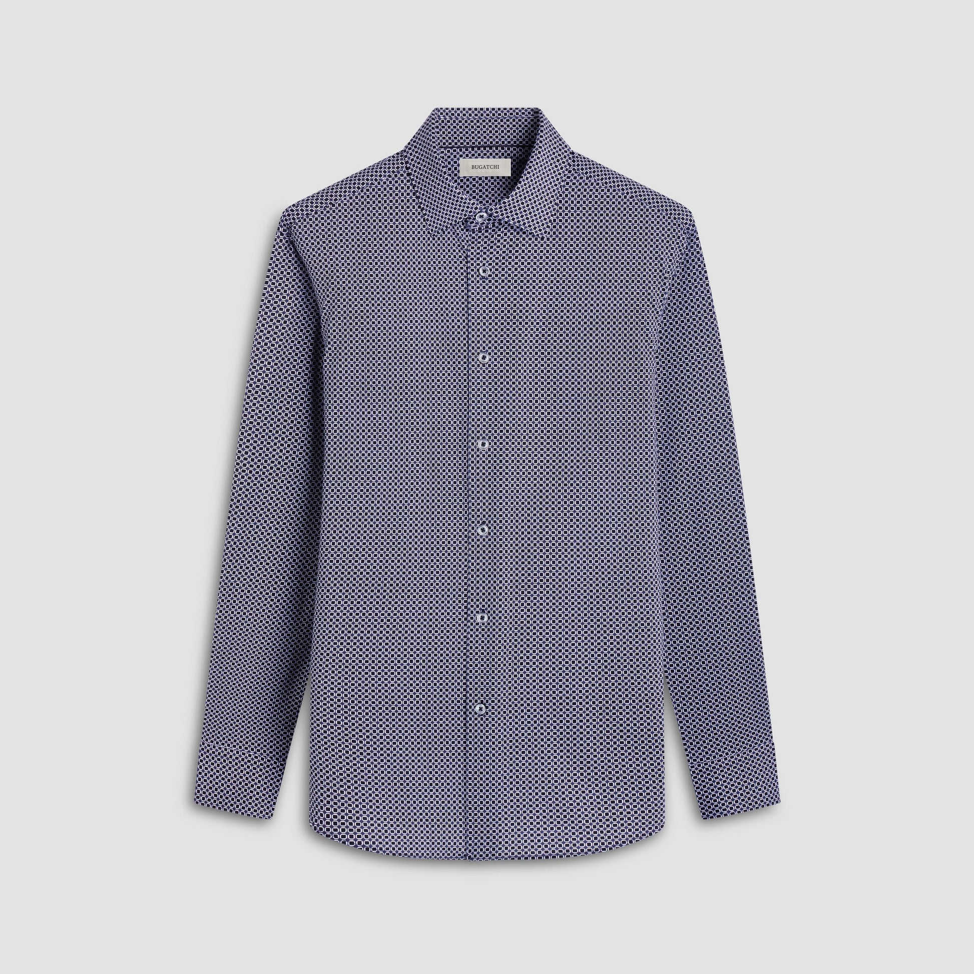 Bugatchi James Geometric OoohCotton® Shirt Black
