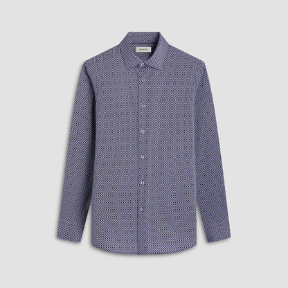 Bugatchi James Geometric OoohCotton® Shirt Black