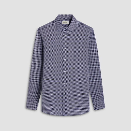 Bugatchi James Geometric OoohCotton® Shirt Black