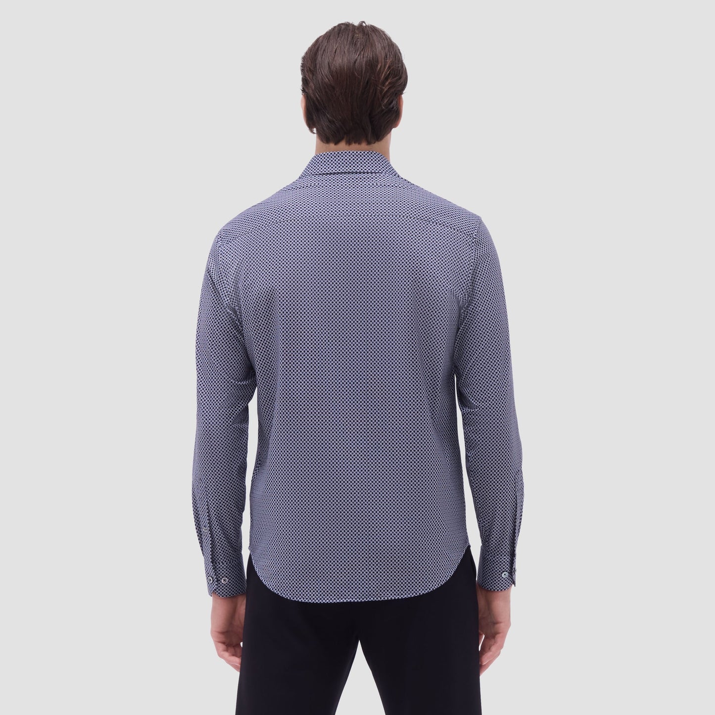 Bugatchi James Geometric OoohCotton® Shirt Black
