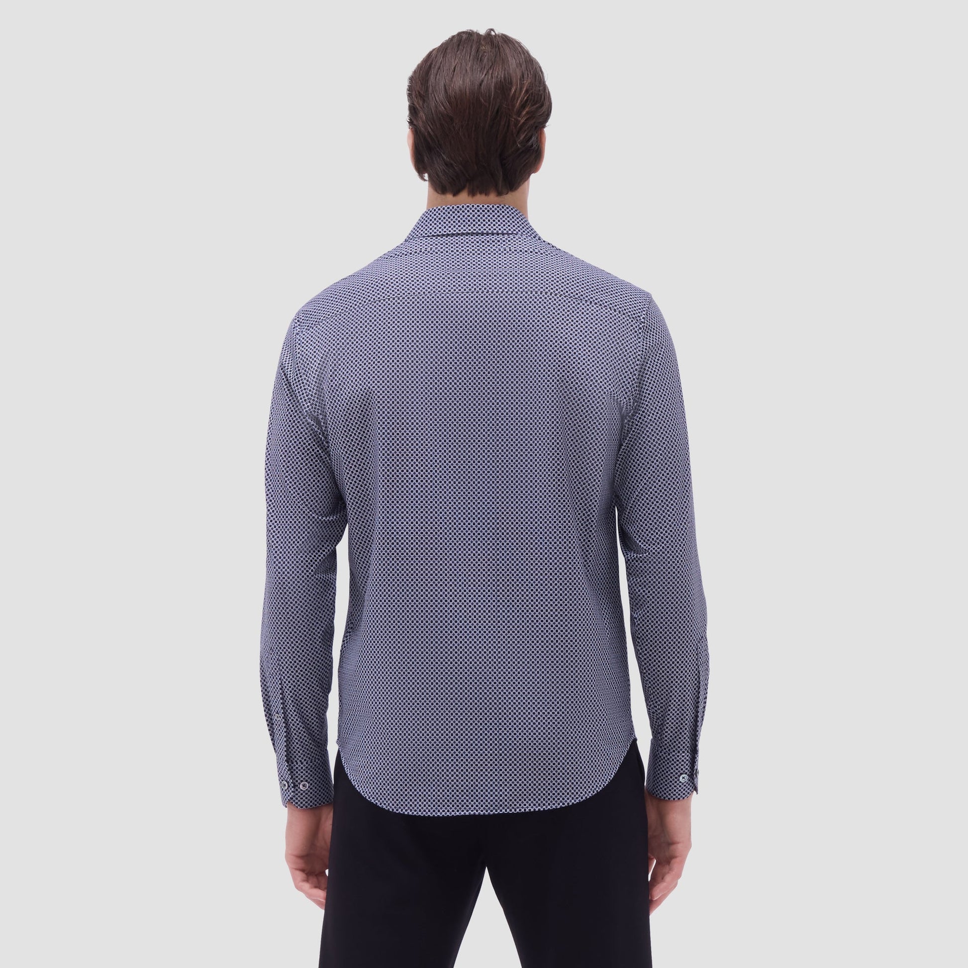 Bugatchi James Geometric OoohCotton® Shirt Black