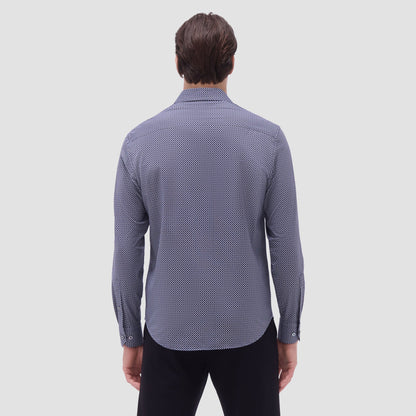 Bugatchi James Geometric OoohCotton® Shirt Black