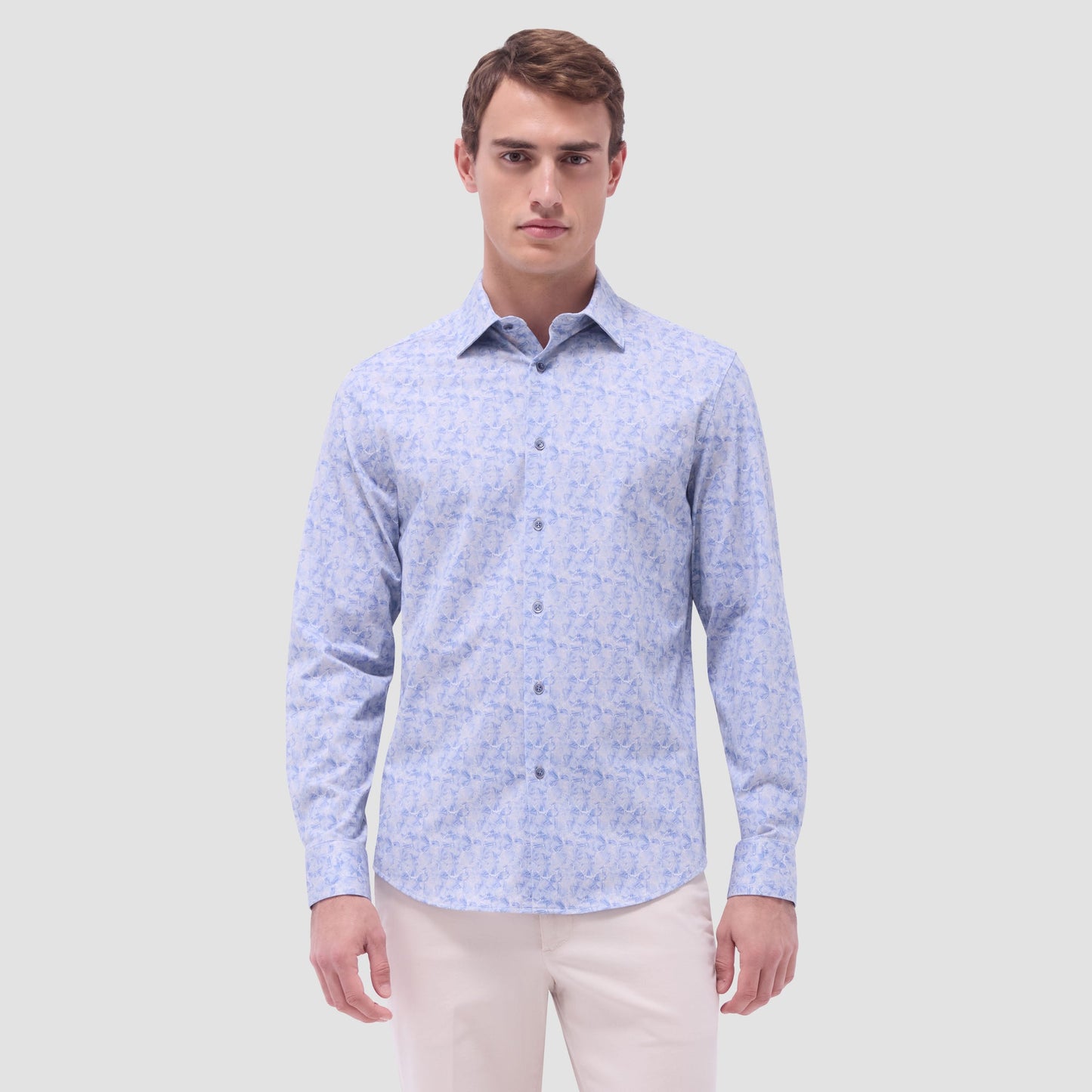 Bugatchi James Floral OoohCotton® Shirt Cobalt