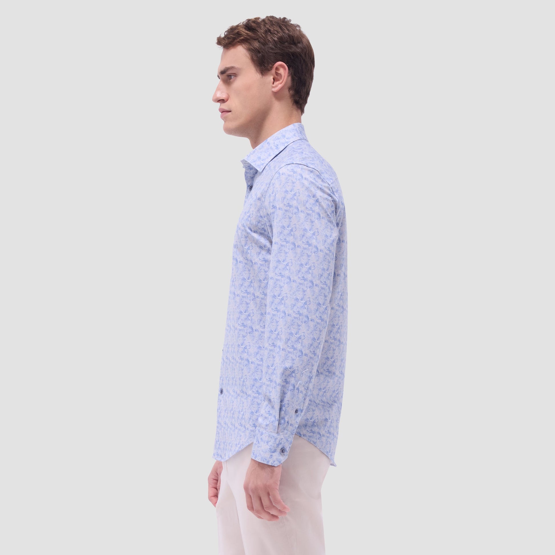 Bugatchi James Floral OoohCotton® Shirt Cobalt