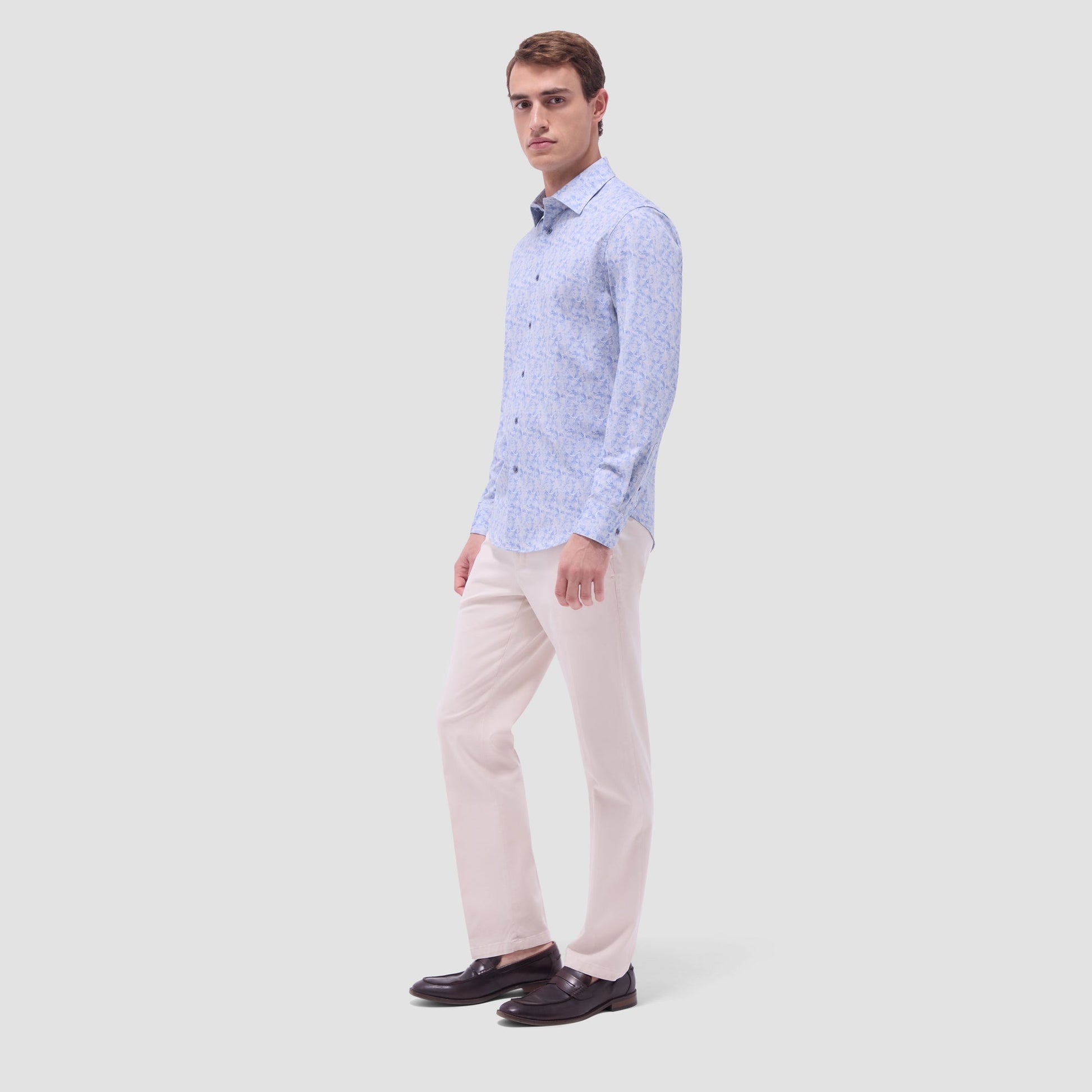 Bugatchi James Floral OoohCotton® Shirt Cobalt