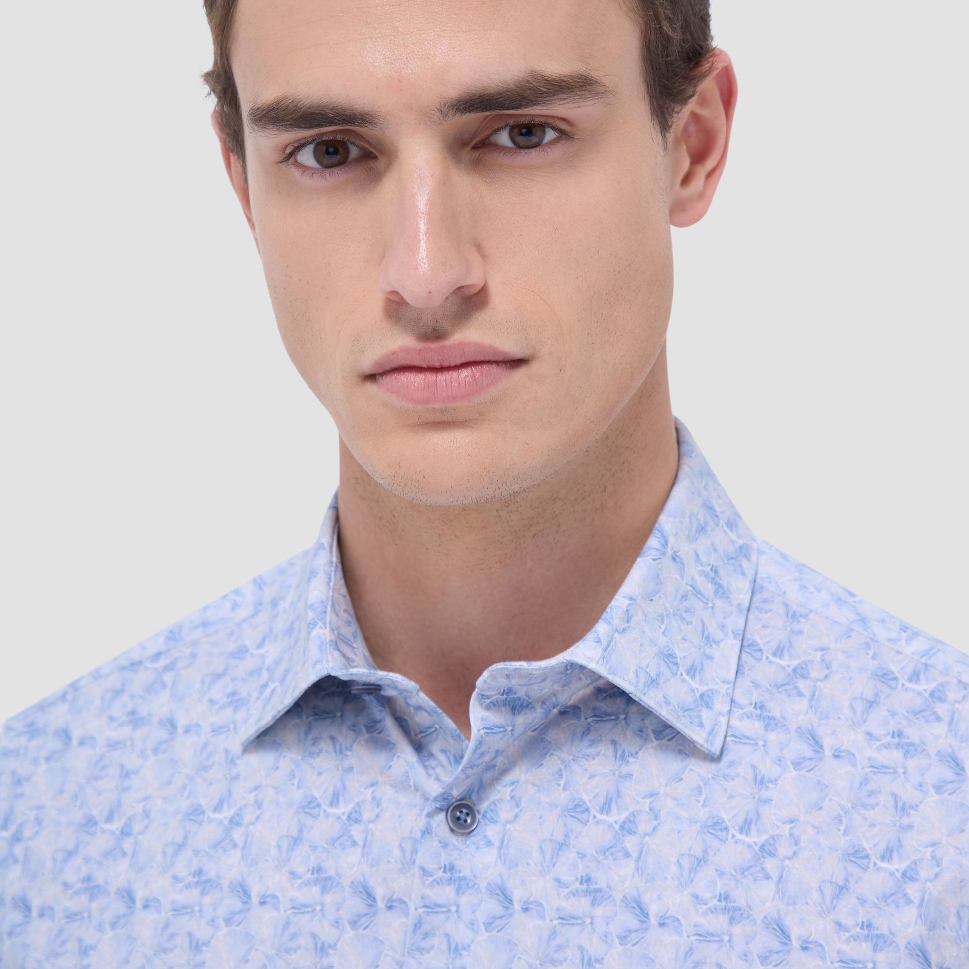 Bugatchi James Floral OoohCotton® Shirt Cobalt