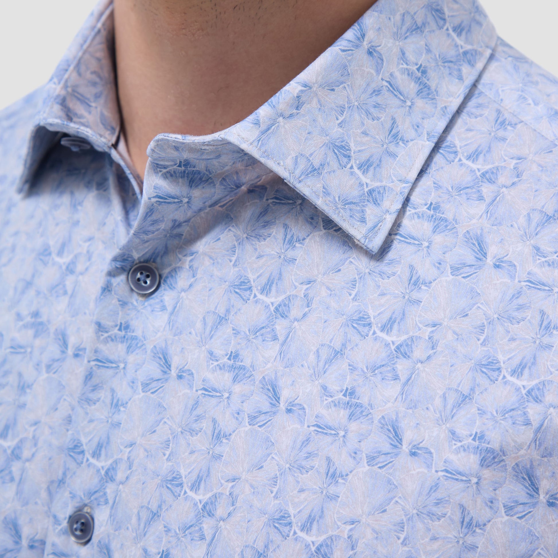 Bugatchi James Floral OoohCotton® Shirt Cobalt