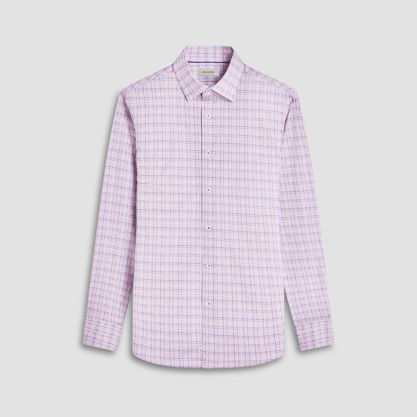 Bugatchi James Plaid Check OoohCotton® Shirt Jaffa