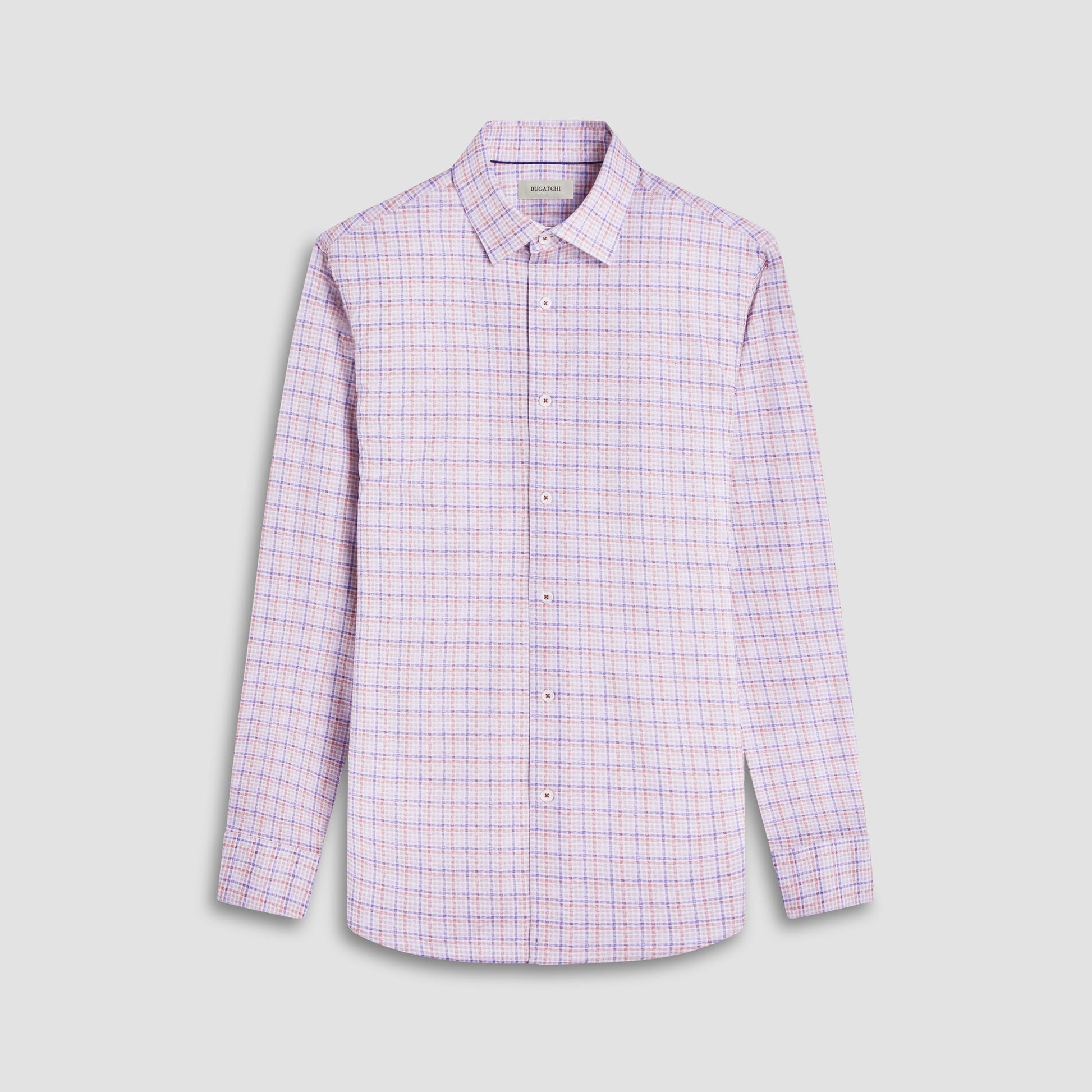 Bugatchi James Plaid Check OoohCotton® Shirt Jaffa