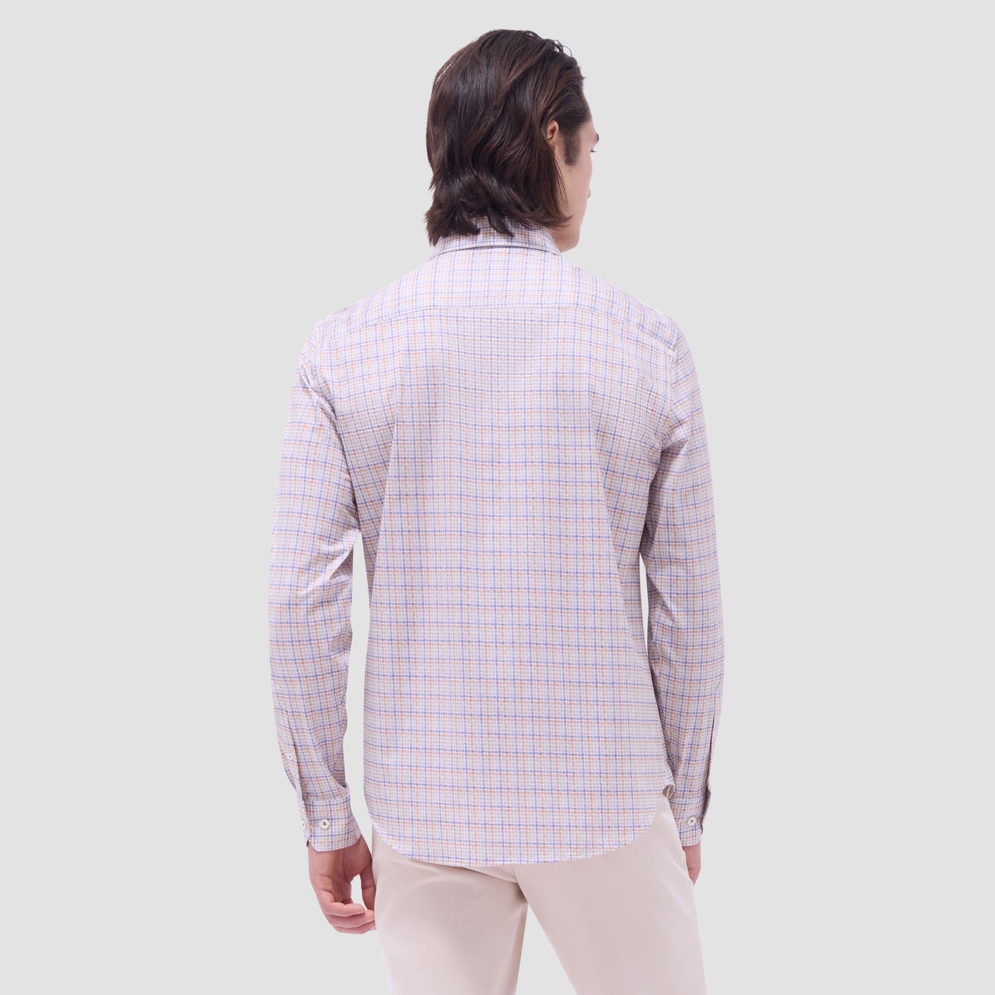 Bugatchi James Plaid Check OoohCotton® Shirt Jaffa