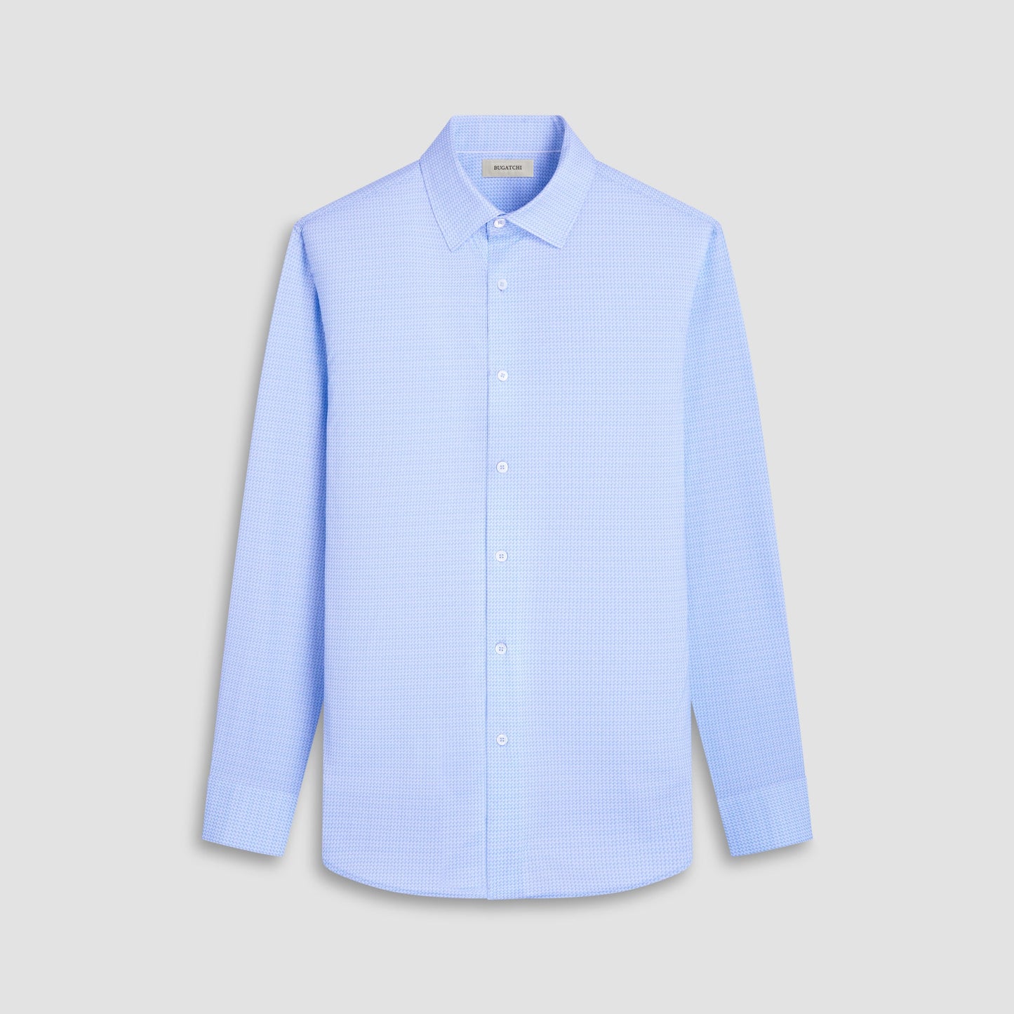 Bugatchi James Mini Check OoohCotton® Shirt Ice
