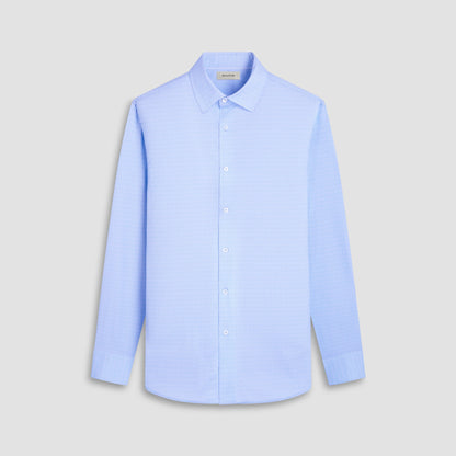 Bugatchi James Mini Check OoohCotton® Shirt Ice