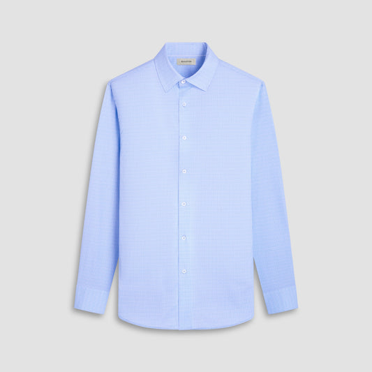 Bugatchi James Mini Check OoohCotton® Shirt Ice
