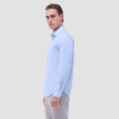 Bugatchi James Mini Check OoohCotton® Shirt Ice