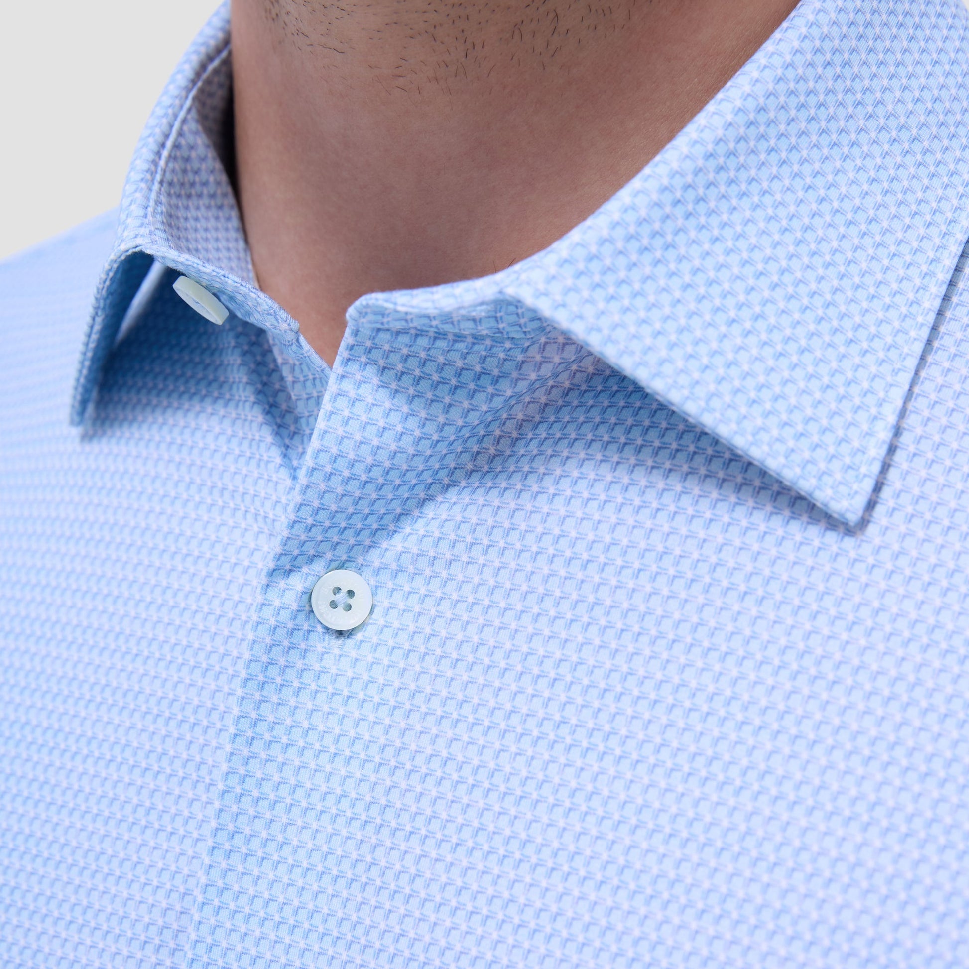 Bugatchi James Mini Check OoohCotton® Shirt Ice
