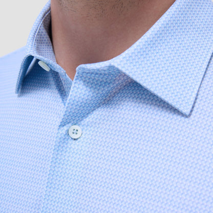 Bugatchi James Mini Check OoohCotton® Shirt Ice