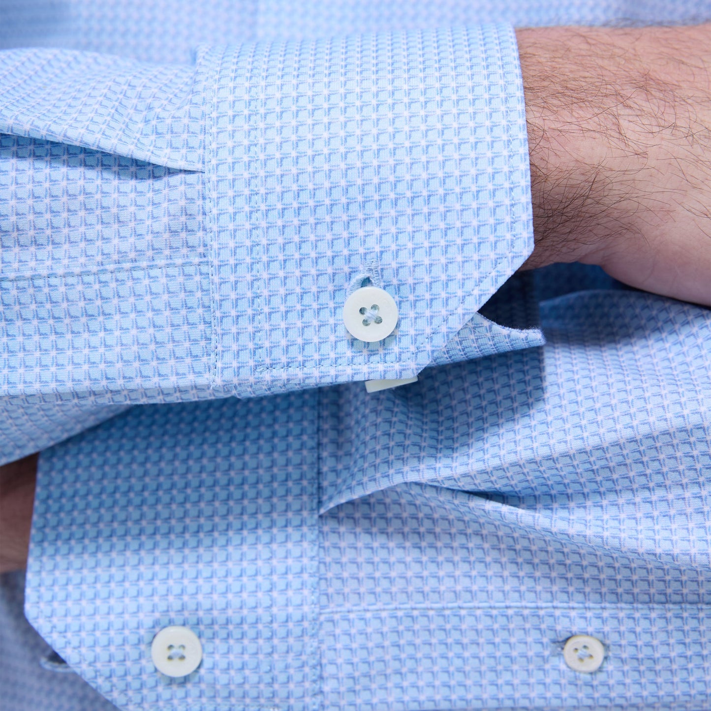 Bugatchi James Mini Check OoohCotton® Shirt Ice