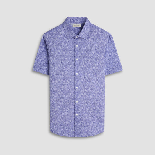 Bugatchi Miles Floral OoohCotton® Short-Sleeve Shirt Lilac