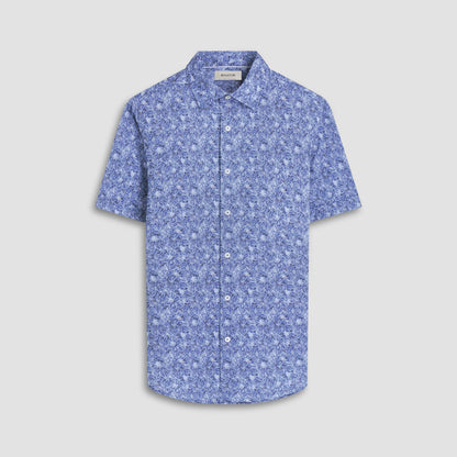 Bugatchi Miles Floral OoohCotton® Short-Sleeve Shirt Steel