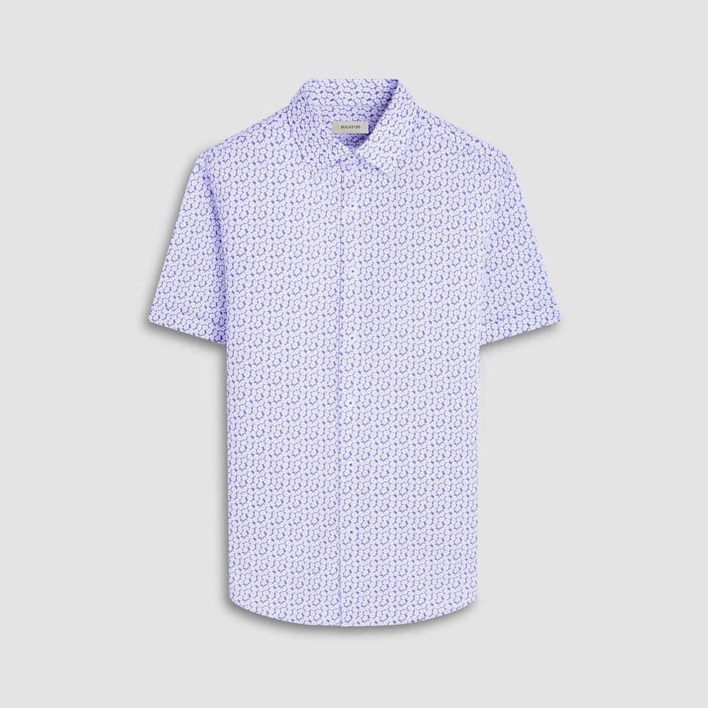 Bugatchi Miles Floral OoohCotton® Short-Sleeve Shirt Peacock