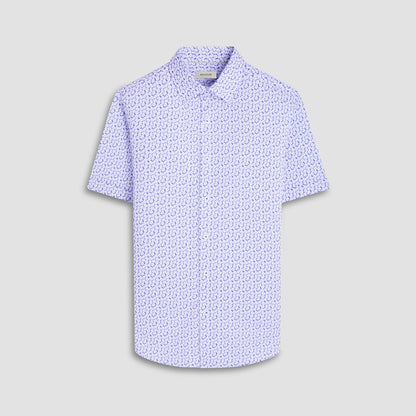Bugatchi Miles Floral OoohCotton® Short-Sleeve Shirt Peacock