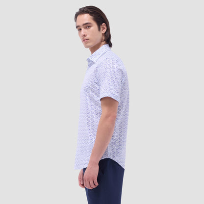 Bugatchi Miles Floral OoohCotton® Short-Sleeve Shirt Peacock