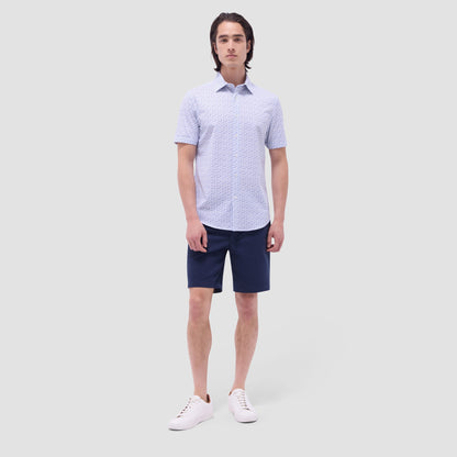 Bugatchi Miles Floral OoohCotton® Short-Sleeve Shirt Peacock