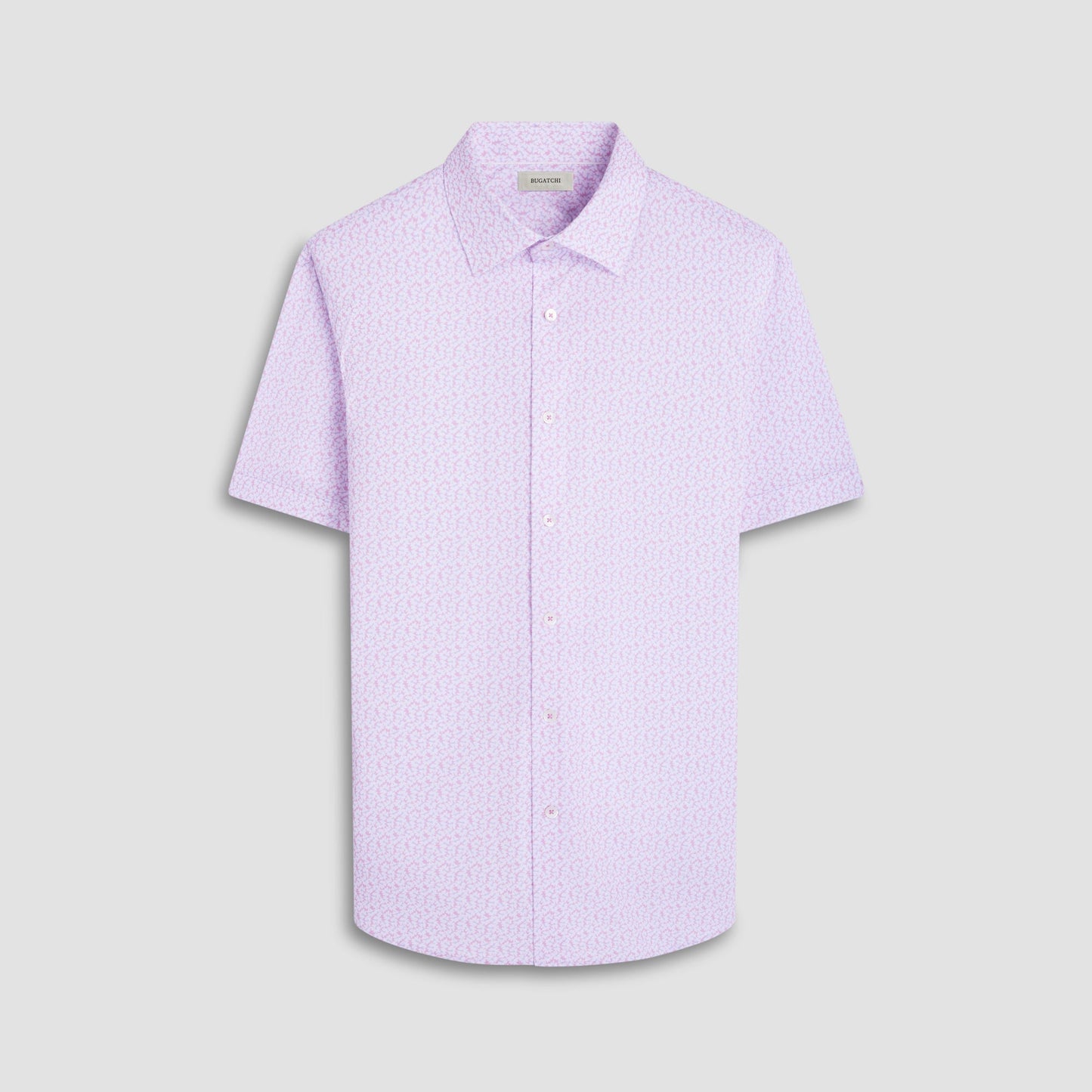 Bugatchi Miles Floral OoohCotton® Short-Sleeve Shirt Pink
