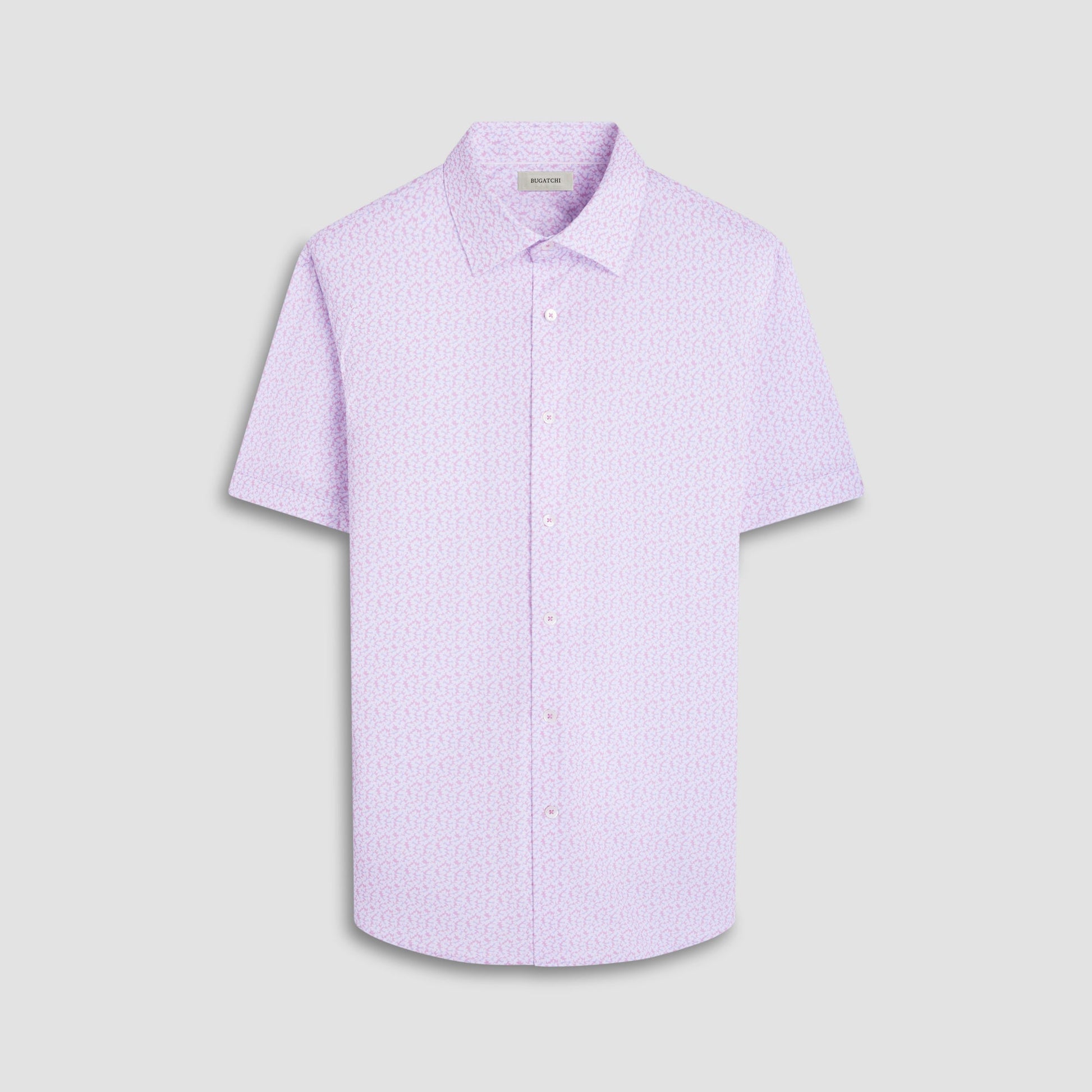 Bugatchi Miles Floral OoohCotton® Short-Sleeve Shirt Pink