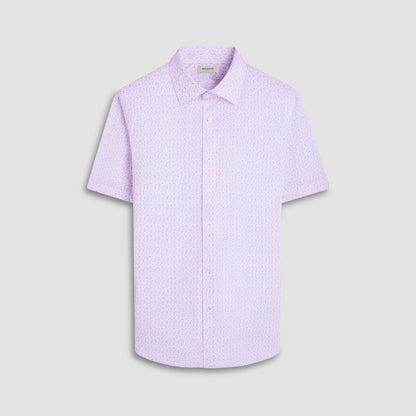 Bugatchi Miles Floral OoohCotton® Short-Sleeve Shirt Pink