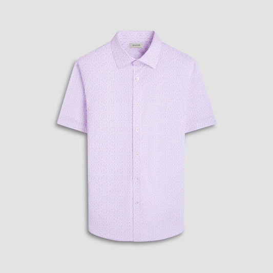 Bugatchi Miles Floral OoohCotton® Short-Sleeve Shirt Pink