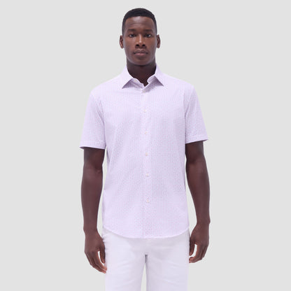 Bugatchi Miles Floral OoohCotton® Short-Sleeve Shirt Pink