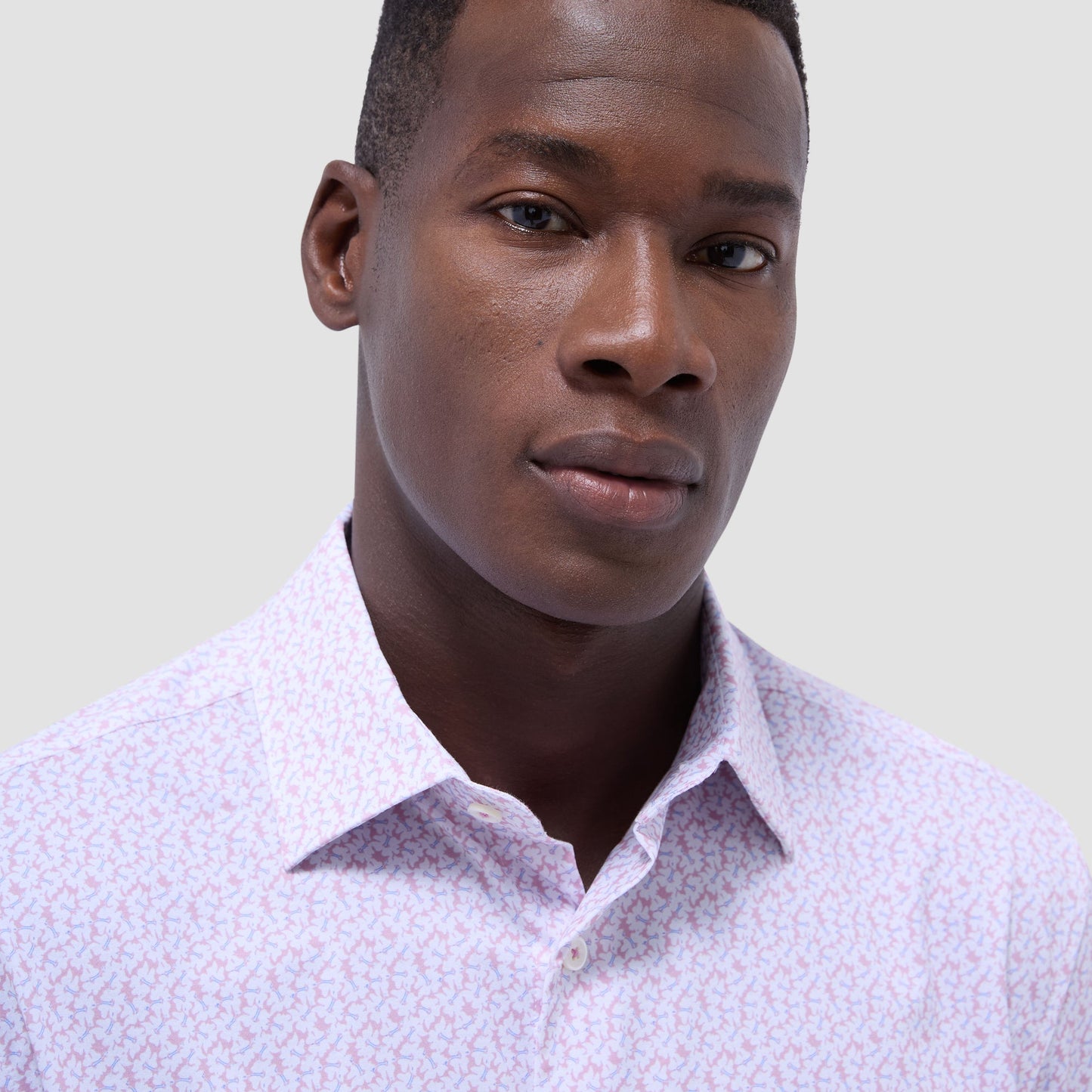 Bugatchi Miles Floral OoohCotton® Short-Sleeve Shirt Pink