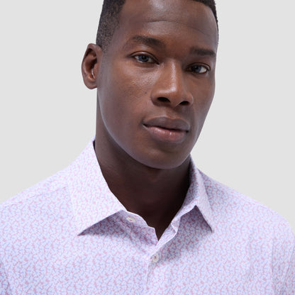 Bugatchi Miles Floral OoohCotton® Short-Sleeve Shirt Pink