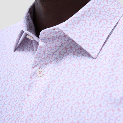 Bugatchi Miles Floral OoohCotton® Short-Sleeve Shirt Pink